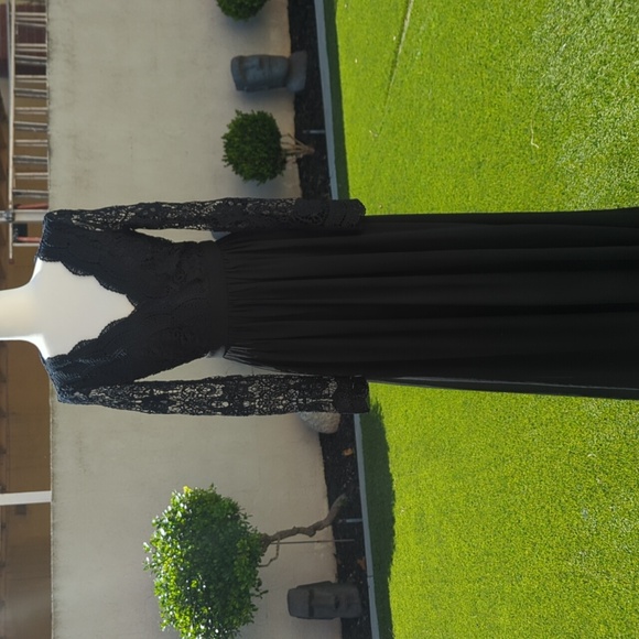 Lulu's Long Sleeve Lace Maxi Dress - Picture 2 of 5